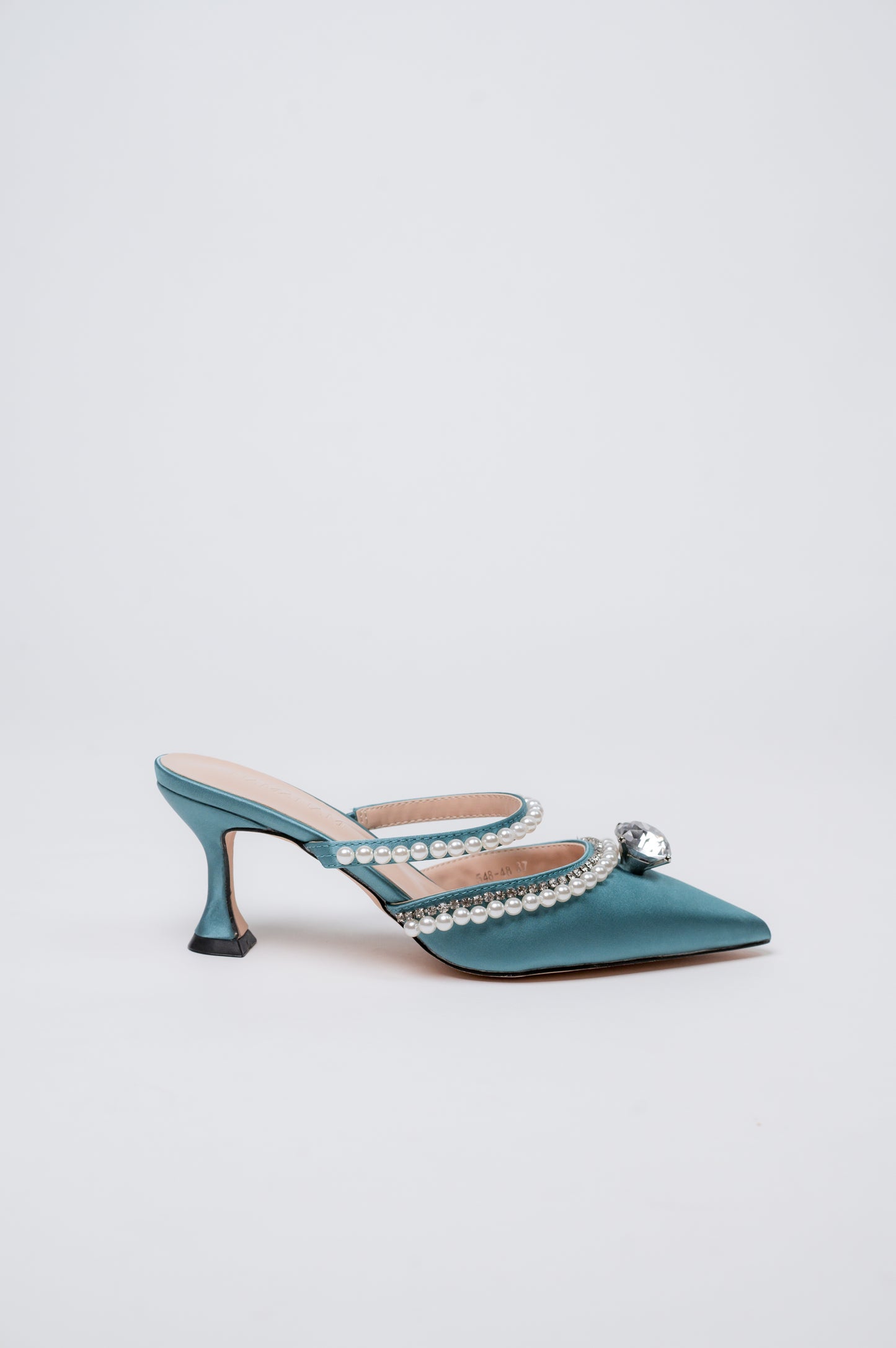Aries Diamond Heeled Mules Green
